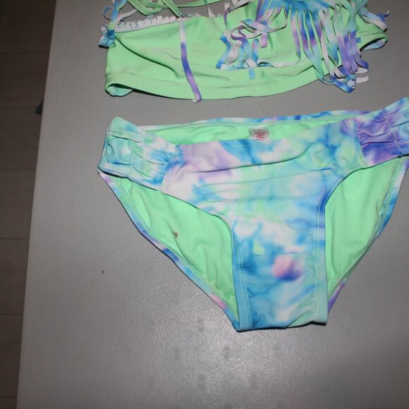 Multi Color 2 Pcs Justice Bikini Swimsuit Size 14 - Picture 4 of 11